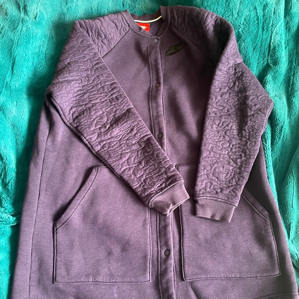 Nike deep purple button sweatshirt XL